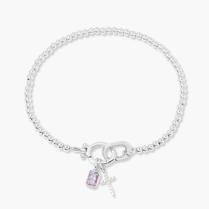 Kaze Moonstone Heart Knot Birthstone Bracelet | 18K Gold Personalised Bracelet