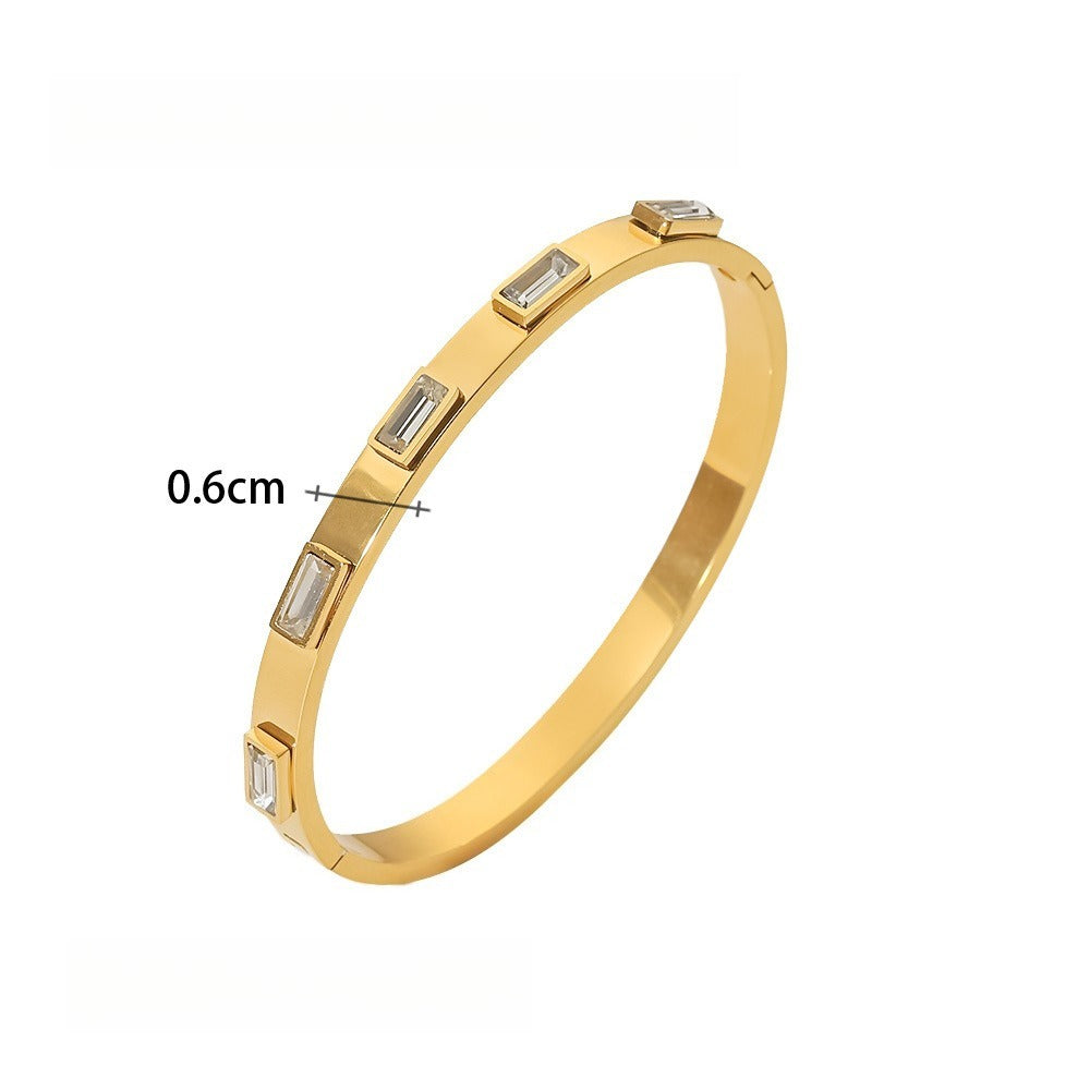 Kaze 18K Gold Cubic Zirconia Jewellery Set | Bracelet, Ring &amp; Earring Matching Set Bracelet B