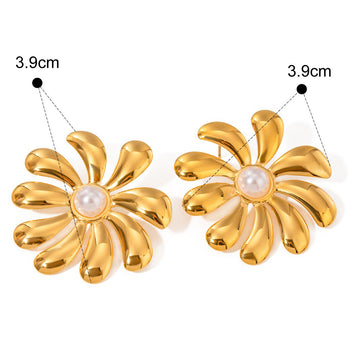 Kaze Retro Feather Diamond Earring and Ring Set | 18K Gold Vintage-Inspired Jewellery Set Earring