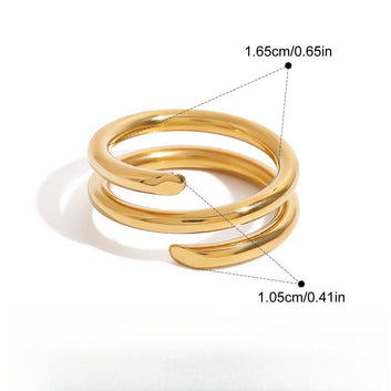 Kaze 18K Gold Titanium Stacking Ring Collection | 28 Minimalist Band Designs Size 7 US Ring C