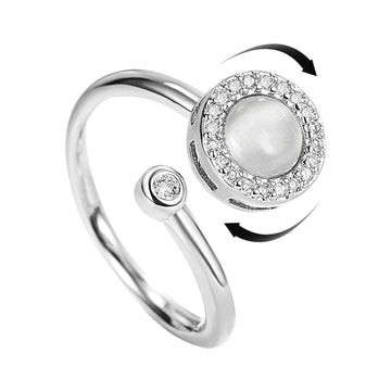 Kaze S925 Silver Adjustable Stress-Relief Zirconia Ring | 18K Gold Sterling Silver Spinner in 6 Styles