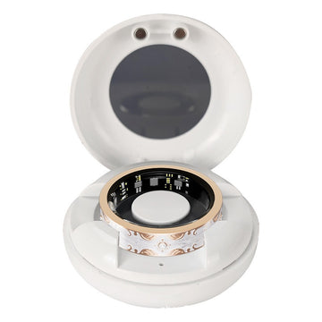 Kaze Enamel Smart Ring | Titanium Steel Health-Tracking Ring in White &amp; Pink Sizes 7–10 US White
