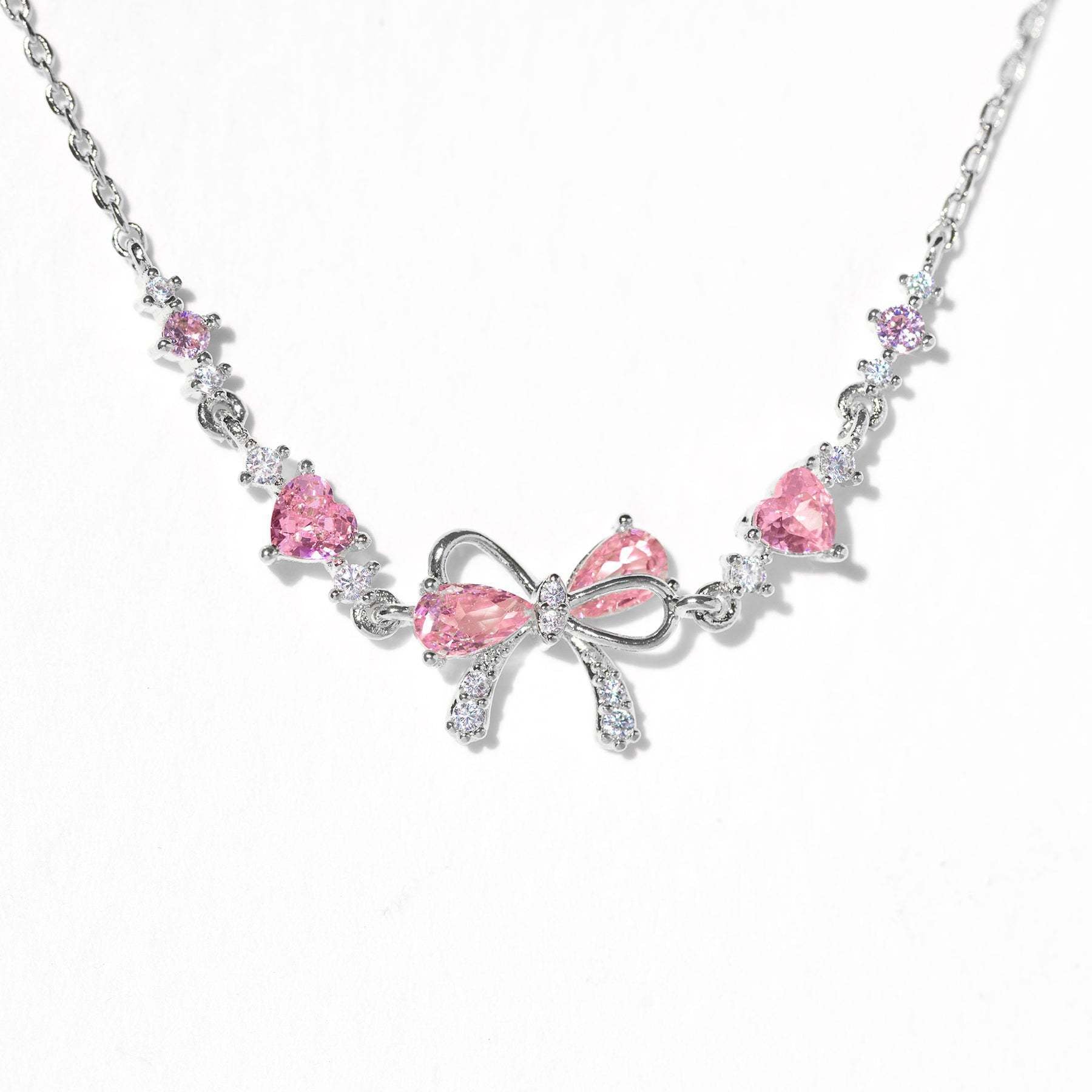 Kaze Love Zircon Butterfly Festival Bracelet | Heart Copper Zircon Bracelet in Gold, Silver &amp; Rose Gold Silver Bow Necklace