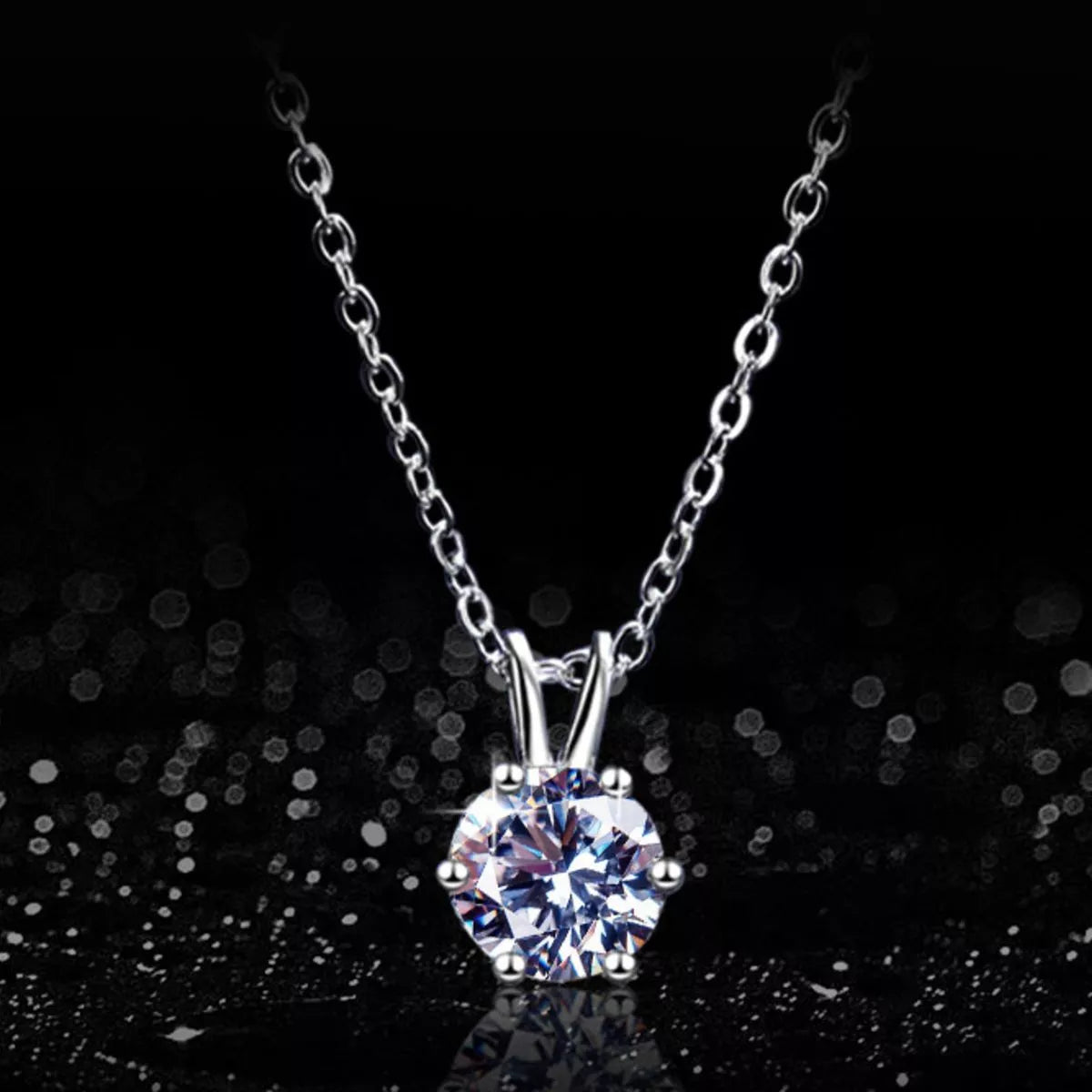 2 Carat Moissanite Pendant Necklace in 925 Sterling Silver