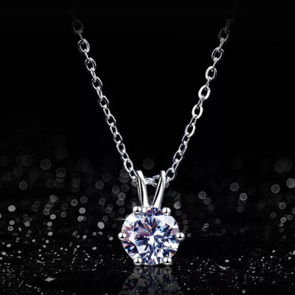 2 Carat Moissanite Pendant Necklace in 925 Sterling Silver