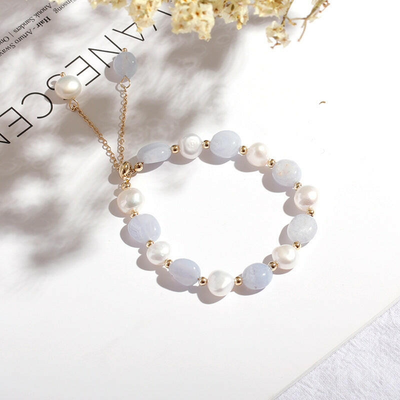 Kaze Korean-Style Crystal Slider Bracelet | Natural Pearl Adjustable Bracelet in 11 Styles 5 Style