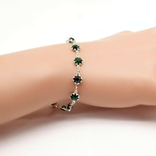 Kaze Handmade Floral Crystal Bracelet | Elegant Flower Bracelet in Gold &amp; Silver