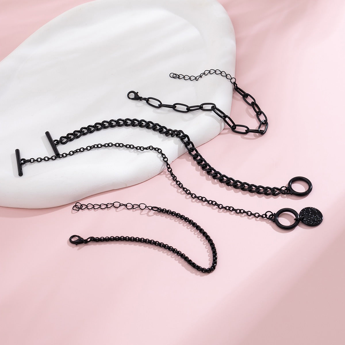 Kaze Halloween Black Coin Charm Bracelet | Gothic Statement Bracelet