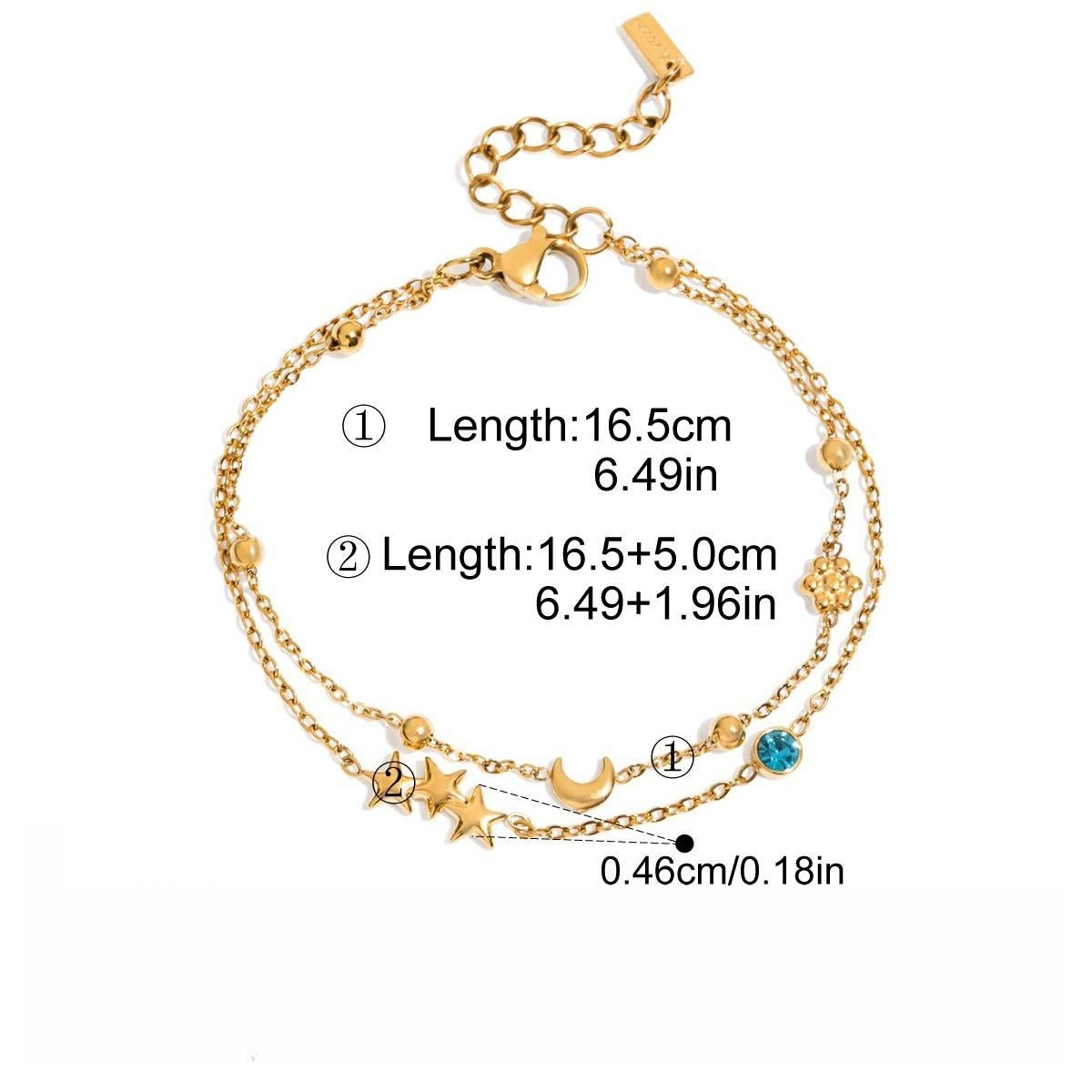 Kaze 18K Gold-Plated Titanium Steel Bracelet with Spring Clasp | Premium Bracelet in 9 Style Variants Bracelet H 13