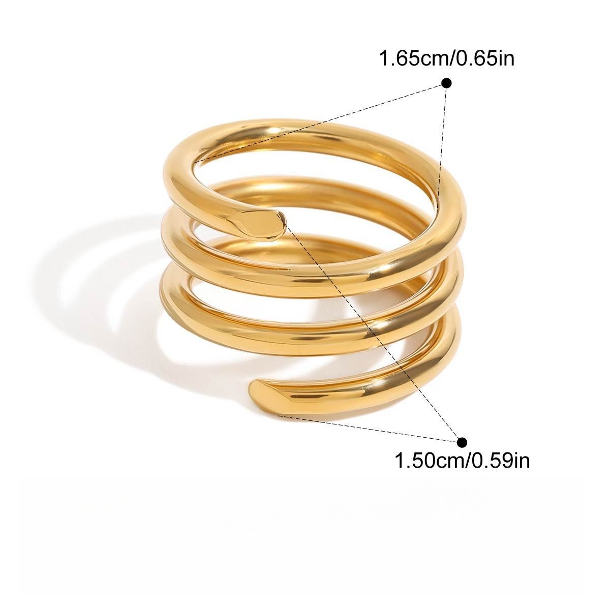 Kaze 18K Gold Titanium Stacking Ring Collection | 28 Minimalist Band Designs Size 7 US Ring A