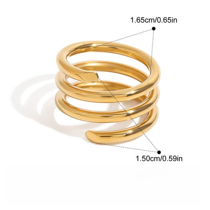 Kaze 18K Gold Titanium Stacking Ring Collection | 28 Minimalist Band Designs Size 7 US Ring A