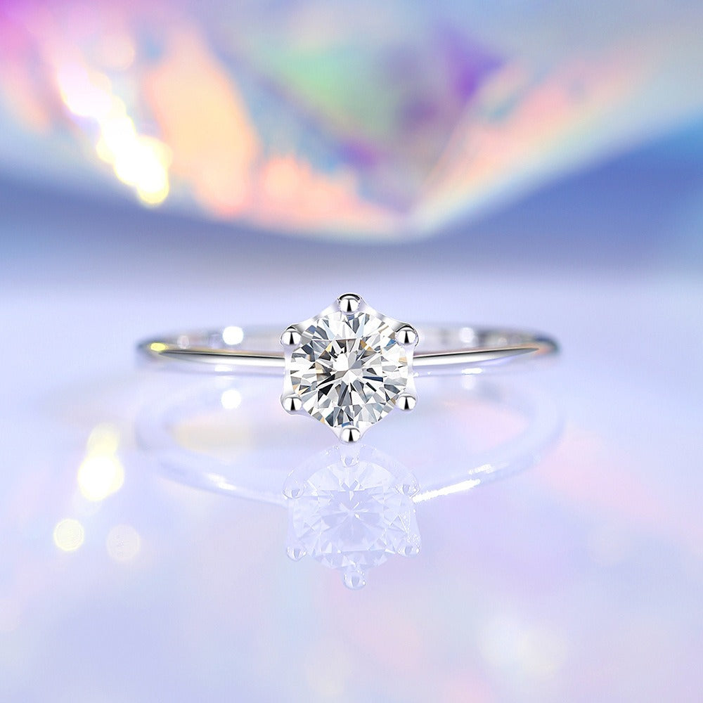 Premium S925 Silver Triangular Diamond Ring