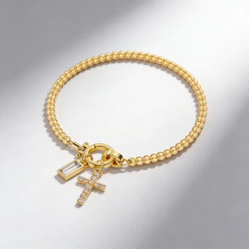 Kaze Moonstone Heart Knot Birthstone Bracelet | 18K Gold Personalised Bracelet