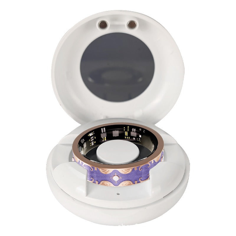 Kaze Enamel Smart Ring | Titanium Steel Health-Tracking Ring in White &amp; Pink Sizes 7–10 US Purple