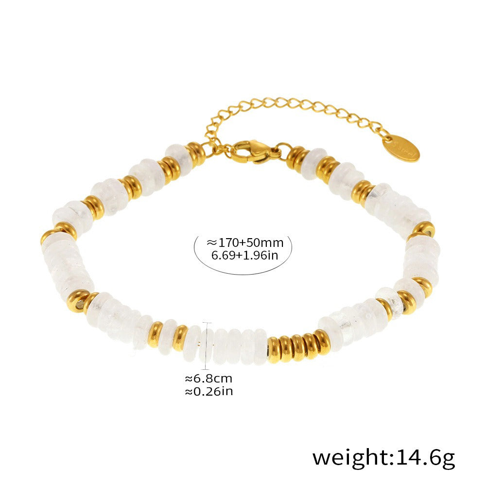 Kaze Round Beads Gemstone Bracelet | 18K Gold Abacus Bead Bracelet in 5 Style Variants Style B