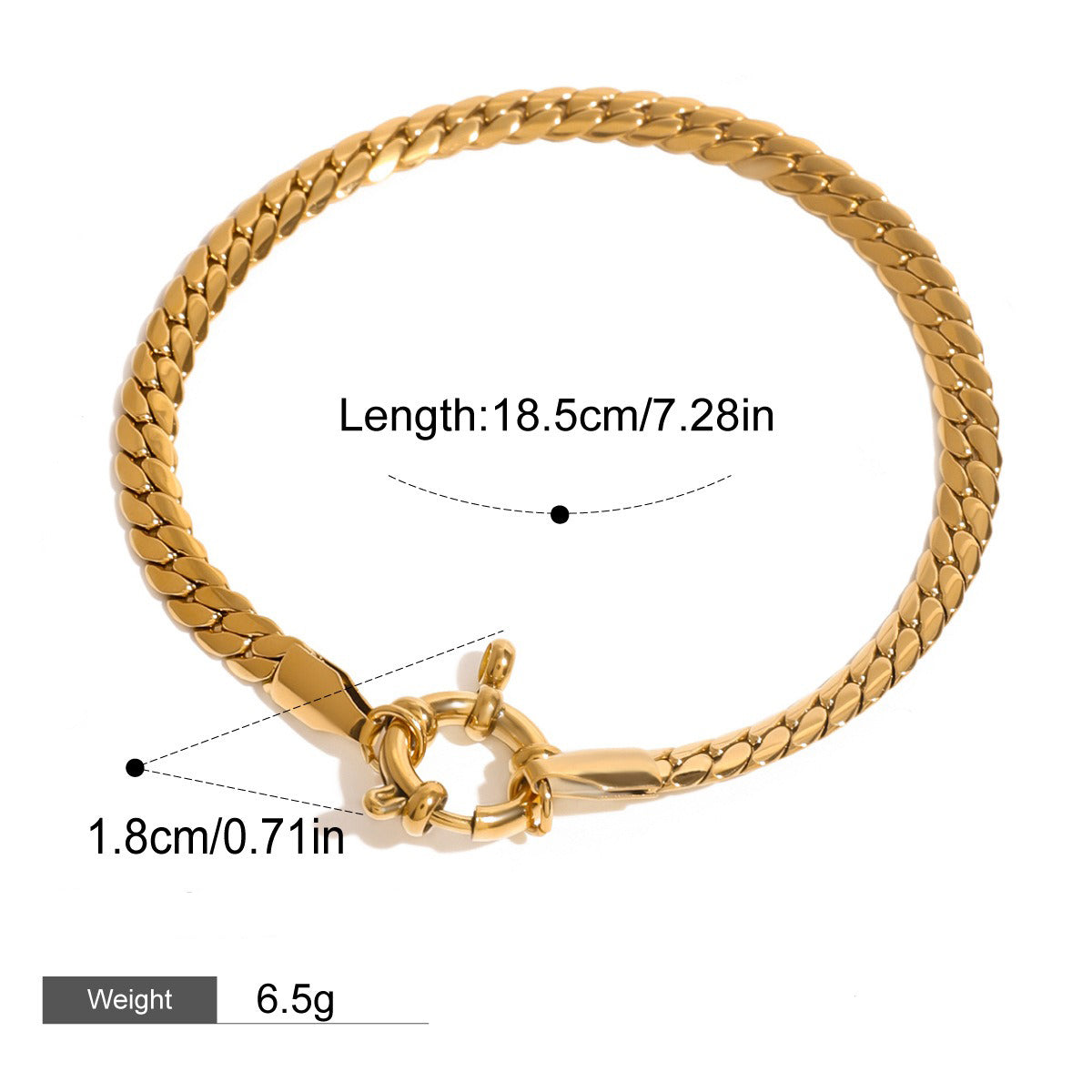 Kaze 18K Gold Heart-Shaped Earrings and Bracelet Set with Zircon Accents | 3-Piece Romantic Jewellery Set Style C-Bracelet-14