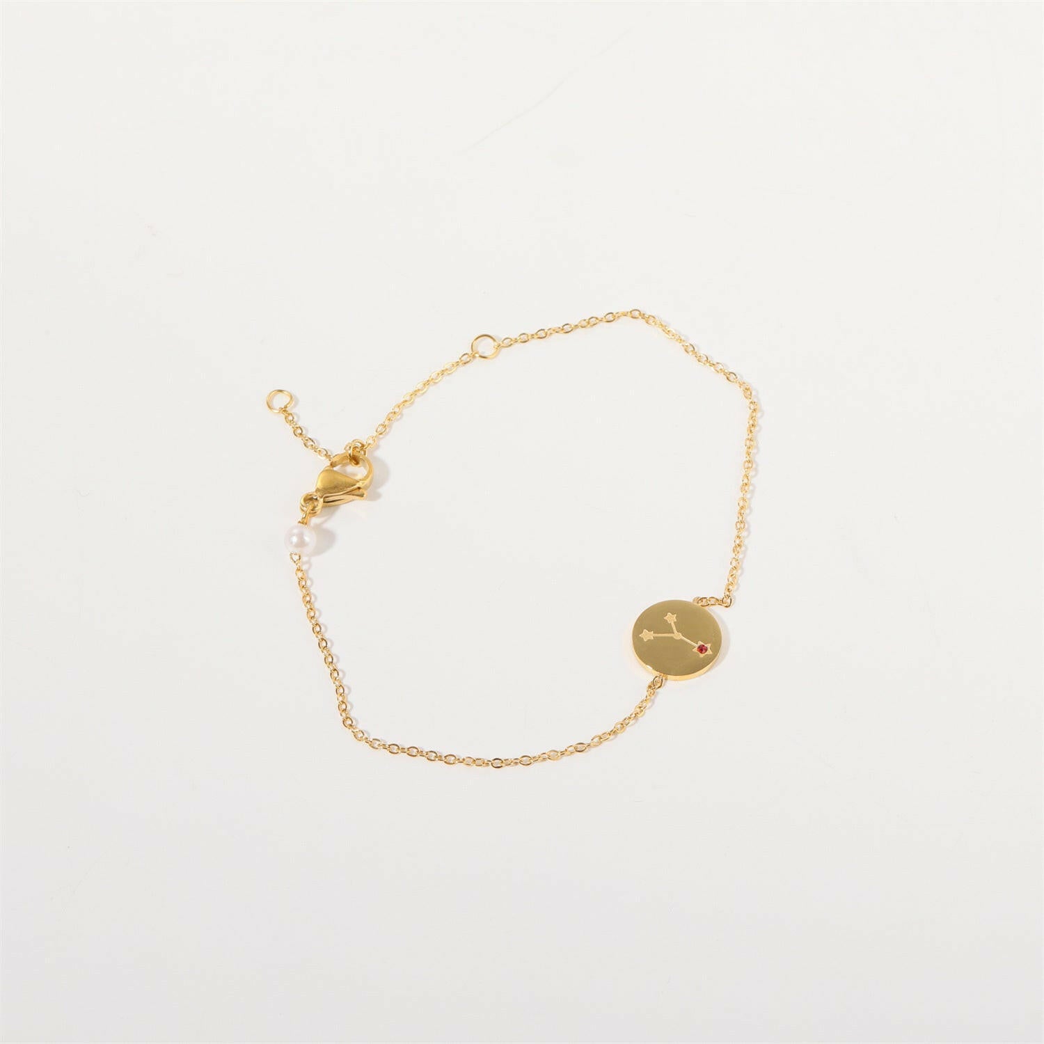 Kaze Inlaid Zircon Zodiac Bracelet | Adjustable Stainless Steel Constellation Bracelet Cancer