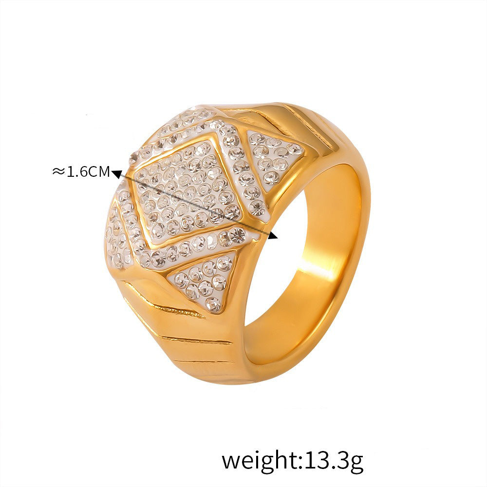 Kaze Noble Geometric Diamond Woven Gemstone Ring | 18K Gold All-Match Ring in 24 Variants Style C-24