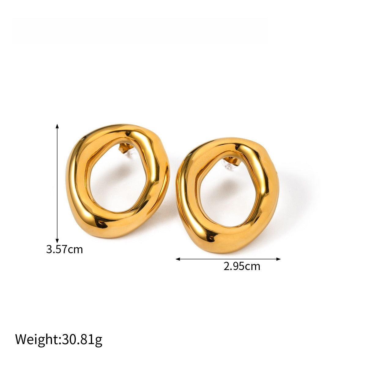 Kaze 18K Gold Titanium Necklace, Ring and Earring Collection | Complete 5-Piece Luxury Jewellery Set Ear