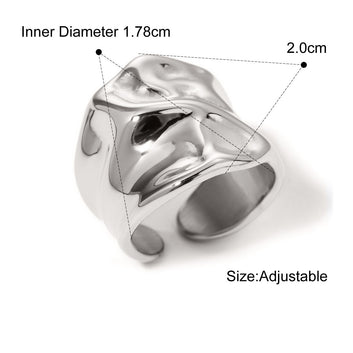 Kaze Adjustable Hammered Texture Ring | 18K Gold Artisan Finish Ring in Gold &amp; Silver Silver