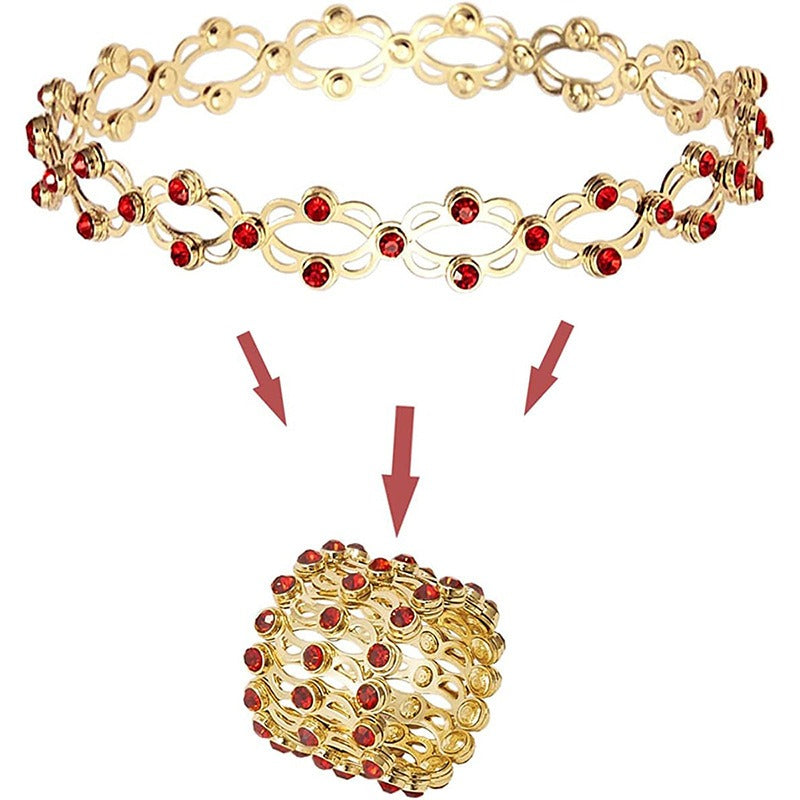 Kaze Retractable Diamond-Studded Bracelet and Ring Set | 18K Gold Innovative Jewellery Set in 5 Styles Adjustable