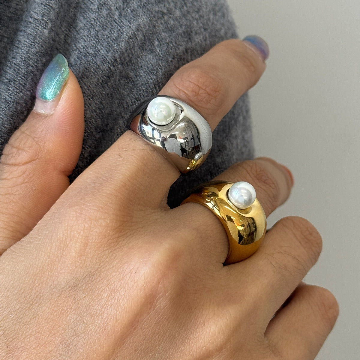 18K Gold-Plated Lightweight Luxury Ring Made from High-End Titanium Steel