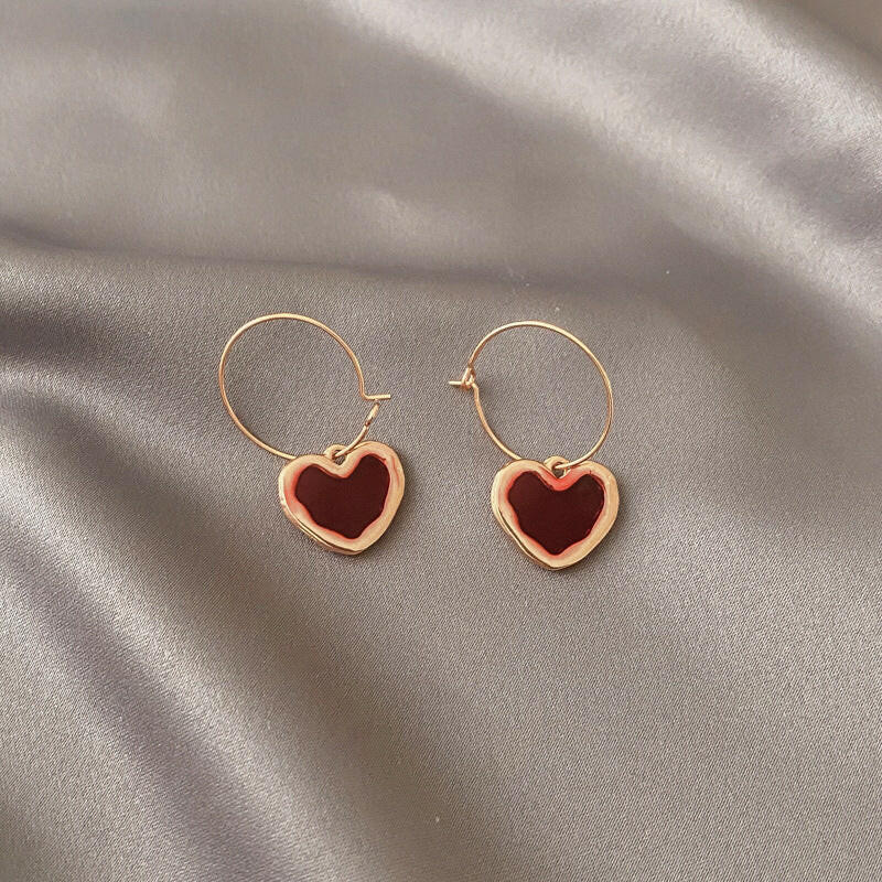 Kaze Geometric Temperament Earrings | Korean Minimalist Earrings in 6 Styles Love earrings
