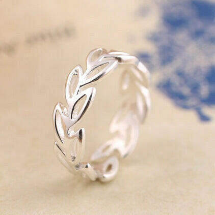 Kaze S925 Sterling Silver Hollow Leaf Ring | Openwork Botanical Silver Ring Silver