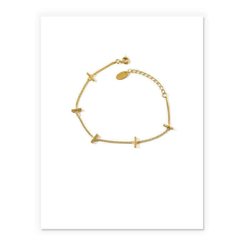 Kaze Geometric Brass Bracelet | Adjustable Minimalist Gold-Tone Open Band Bracelet