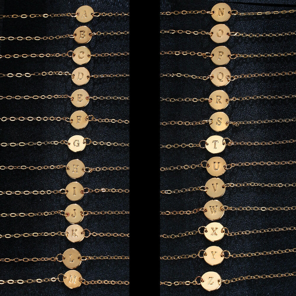 Kaze Adjustable Gold-Tone Initial Bracelet | Personalised Letter Bracelet in 26 Variants