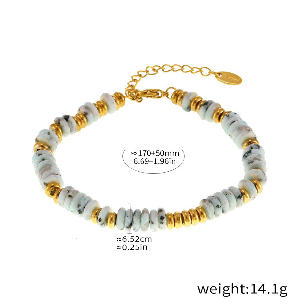 Kaze Round Beads Gemstone Bracelet | 18K Gold Abacus Bead Bracelet in 5 Style Variants Style A