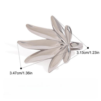 Kaze 18K Gold Maple Leaf Titanium Adjustable Ring | Nature-Inspired Ring in Ring A &amp; Ring B Adjustable Ring A