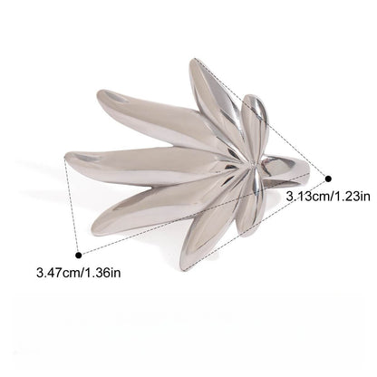 Kaze 18K Gold Maple Leaf Titanium Adjustable Ring | Nature-Inspired Ring in Ring A &amp; Ring B Adjustable Ring A