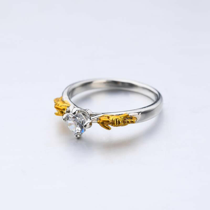 Kaze Prism Aura Crown-Style Copper Ring | Black Gold Geometric Statement Ring