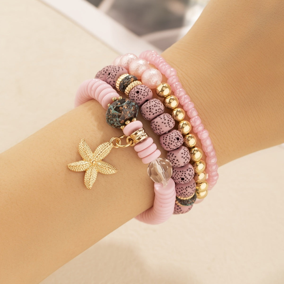 Kaze Multi-Layer Pearl Ethnic Bracelet | Adjustable Pearl Stacking Bracelet for Women