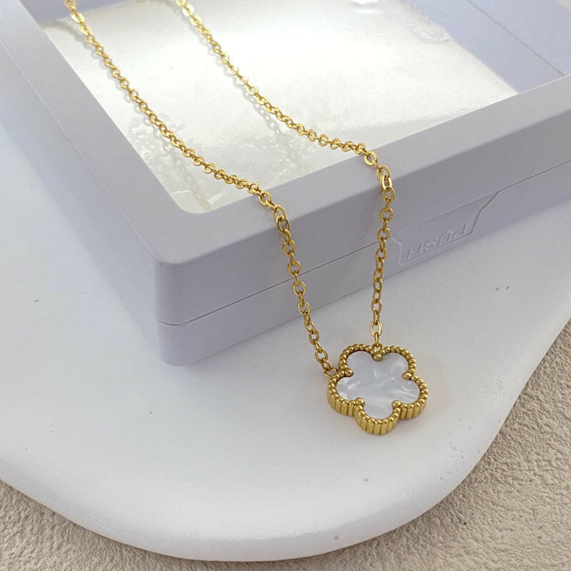 Kaze Lucky Girl Double-Sided Titanium Necklace | Reversible Colourful Pendant in 8 Colours White