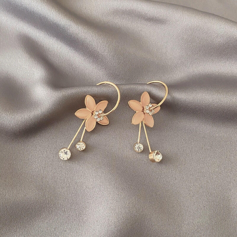 Kaze Geometric Temperament Earrings | Korean Minimalist Earrings in 6 Styles Five petal flower