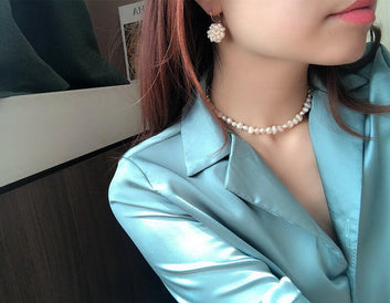 Kaze Minimalist 14K Gold-Plated Natural Pearl Drop Earrings | Classic Pearl Drop Earrings