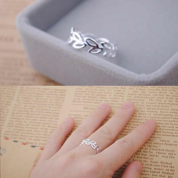 Kaze S925 Sterling Silver Hollow Leaf Ring | Openwork Botanical Silver Ring
