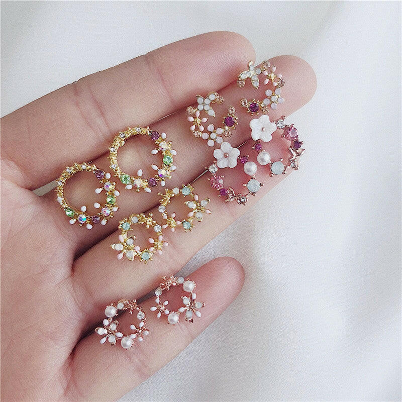 Kaze Flower Pearl and Gemstone Drop Earrings | Elegant Botanical Drop Earrings in 4 Styles