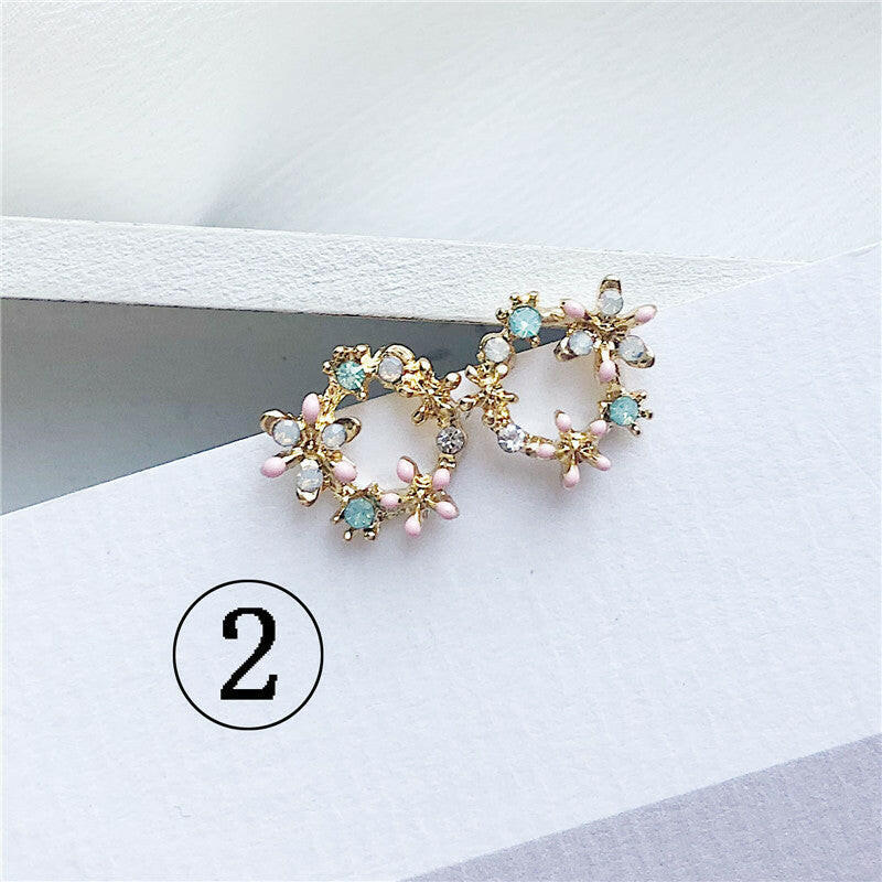 Kaze Flower Pearl and Gemstone Drop Earrings | Elegant Botanical Drop Earrings in 4 Styles B