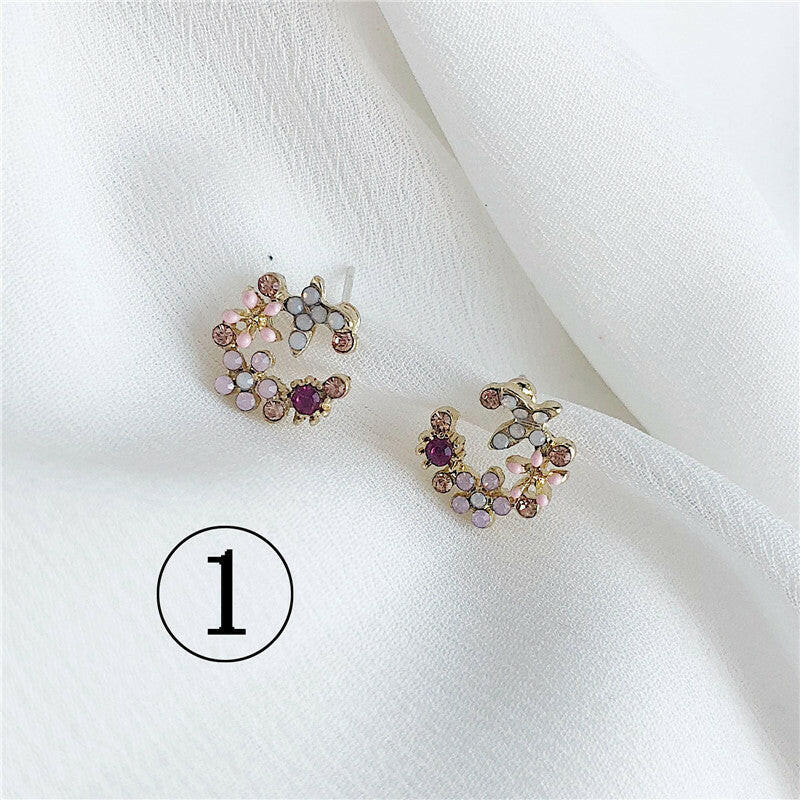 Kaze Flower Pearl and Gemstone Drop Earrings | Elegant Botanical Drop Earrings in 4 Styles A