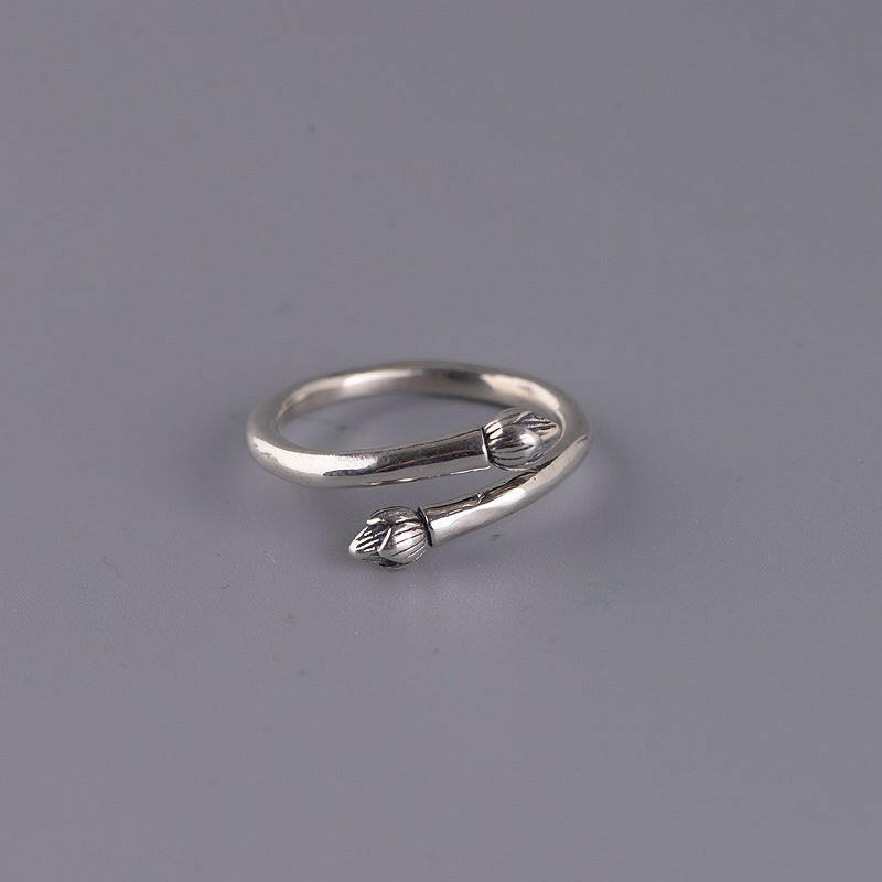 Kaze Vintage Feather Ring | Thai Silver-Plated Artisan Ring for Women