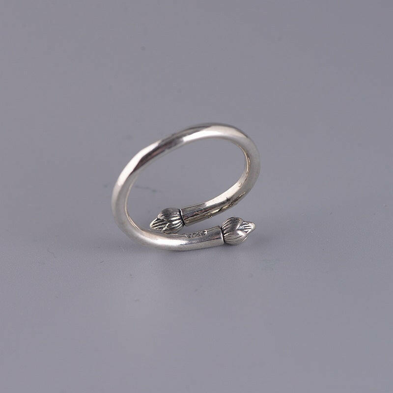 Kaze Vintage Feather Ring | Thai Silver-Plated Artisan Ring for Women