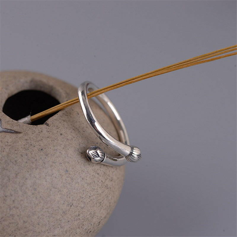 Kaze Vintage Feather Ring | Thai Silver-Plated Artisan Ring for Women