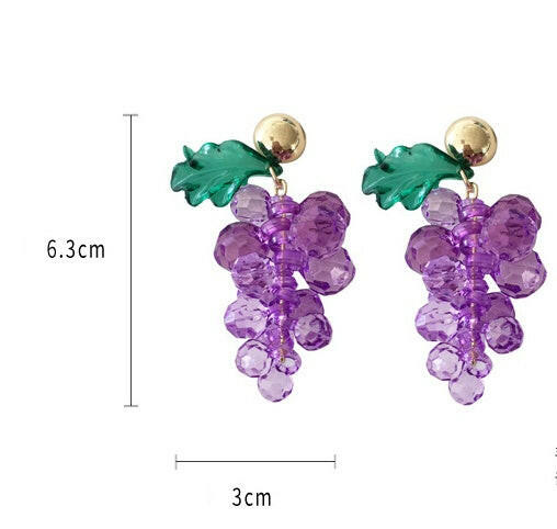 Kaze Grape Cluster Statement Earrings | Chic Fruit-Inspired Drop Earrings