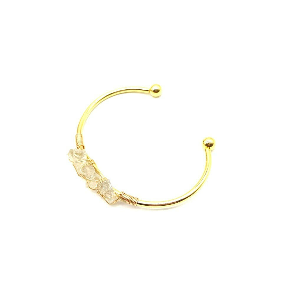 Kaze Braided Natural Gemstone Crystal Bracelet | Handcrafted Adjustable Bracelet with Gold-Plated Accents