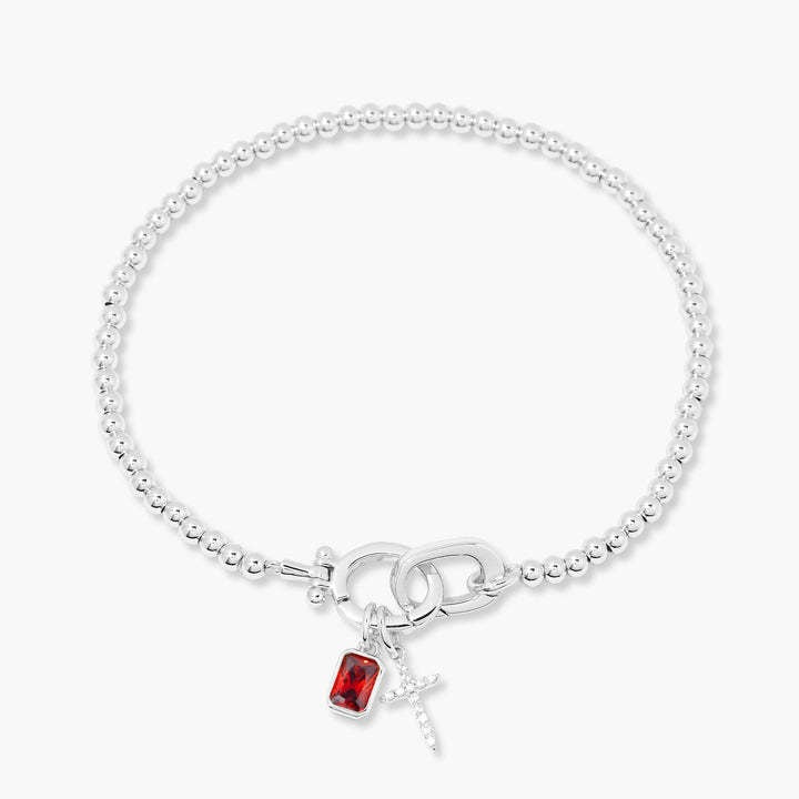 Kaze Moonstone Heart Knot Birthstone Bracelet | 18K Gold Personalised Bracelet