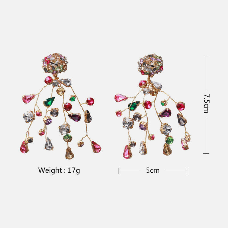 Kaze Rhinestone Flower Earrings | Colourful Floral Crystal Stud Earrings