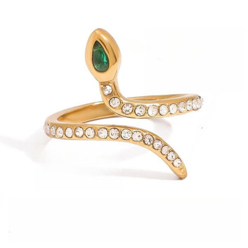 Kaze Luxury Snake Ring Collection | Titanium Steel Serpent Ring in 15 Styles &amp; 3 Sizes Ring C